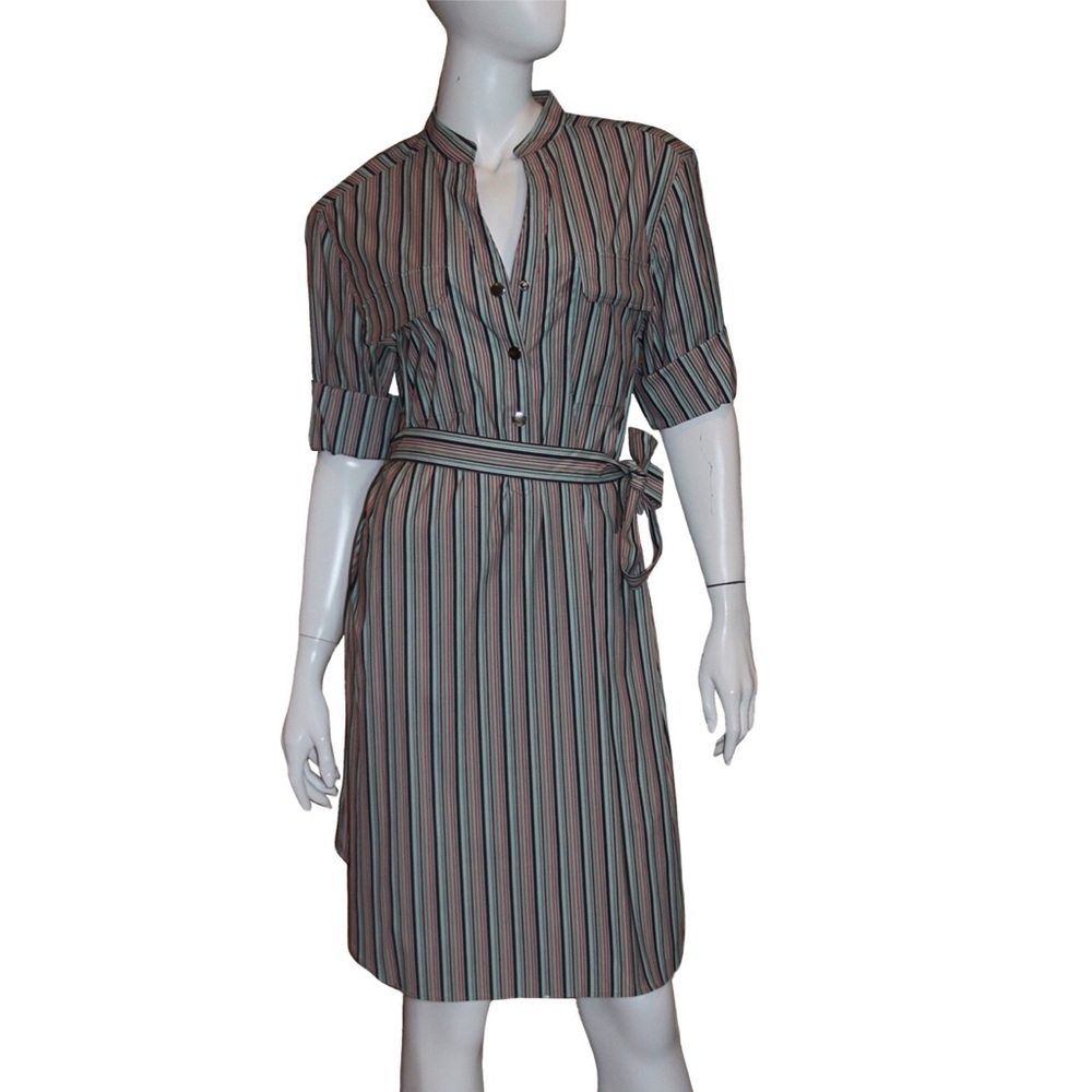 Lafayette 148 Dress NWT SZ 6 Blue Multi-Stripe